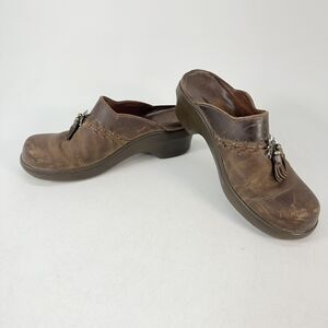 Ariat Leather Starling Mules 6 brown Slip-on Clogs 94124 Western Spur Tassels